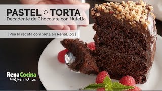 Pastel o torta decadente de chocolate con Nutella - YouTube