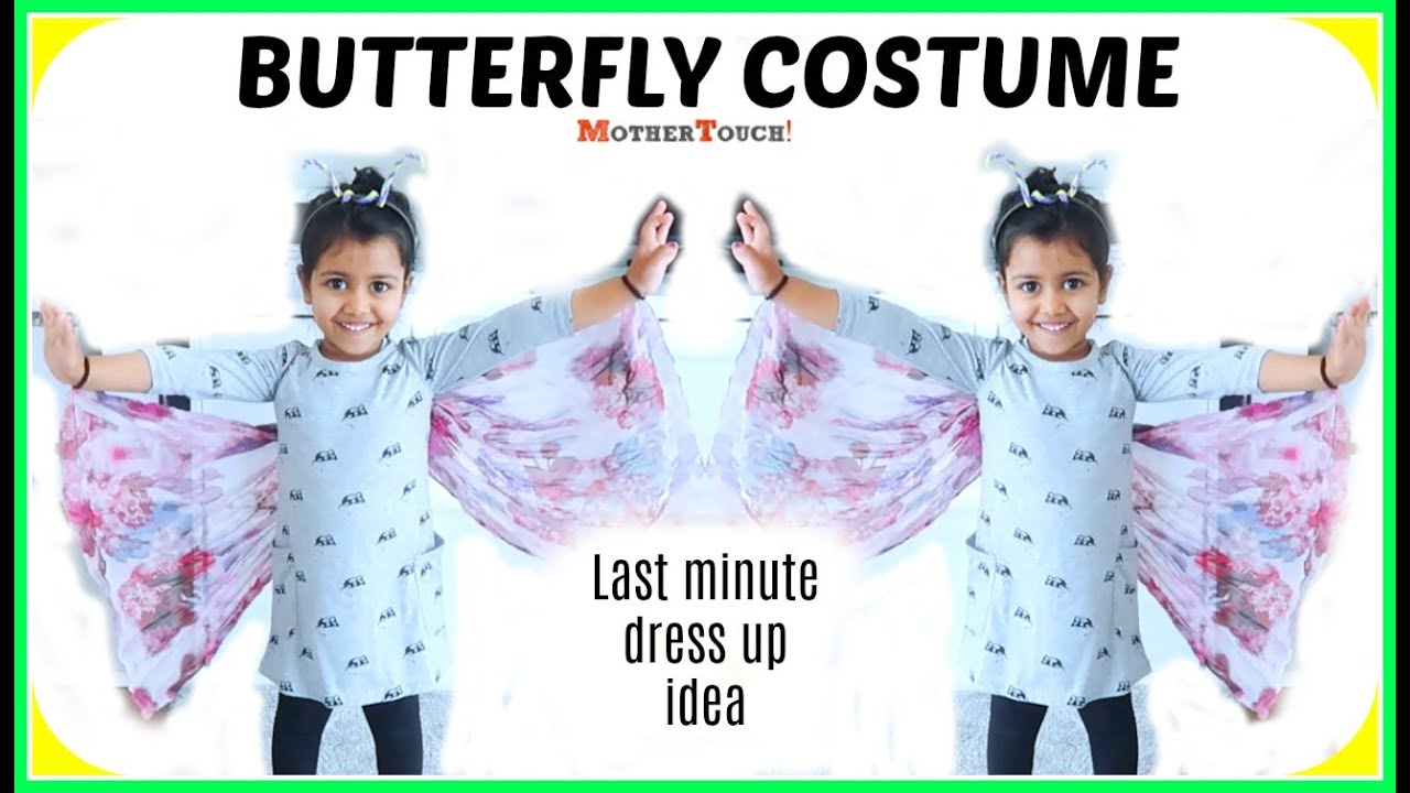 5 MINUTE Butterfly Costume DIY, NO-SEW, NO-GLUE