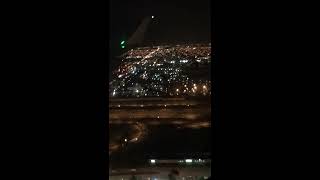American airlines landing at Miami international Airport at night