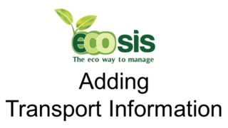 Ecosis - Adding Transport Information