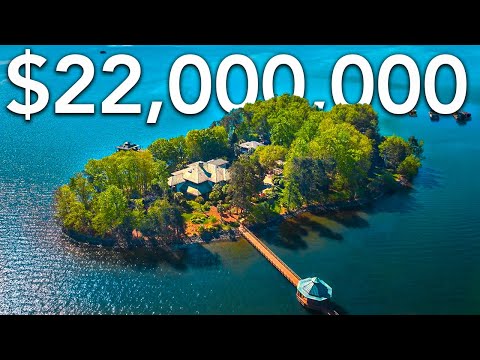 $22,000,000 Lake Norman Mansion | Private Island Tour