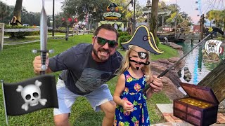 How To Play Putt Putt | Pirate's Cove Adventure Golf Orlando | Kids Pretend Play