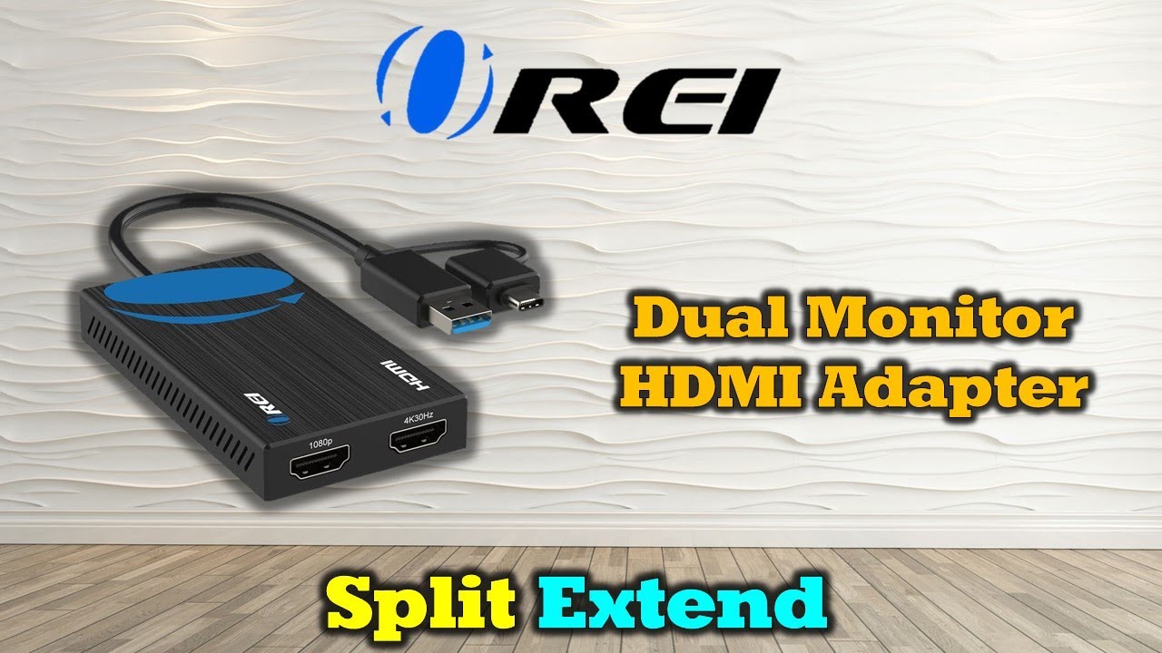 OREI SplitExtend HDMI Splitter Extended Display for Dual Monitor -  Multi-Monitor Display 3 Separate Screens - USB A & USB-C Adapter to HDMI  2.0