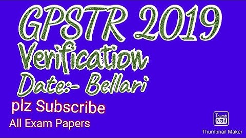 GPSTR 2019- 1:2 Verification date-Bellari.