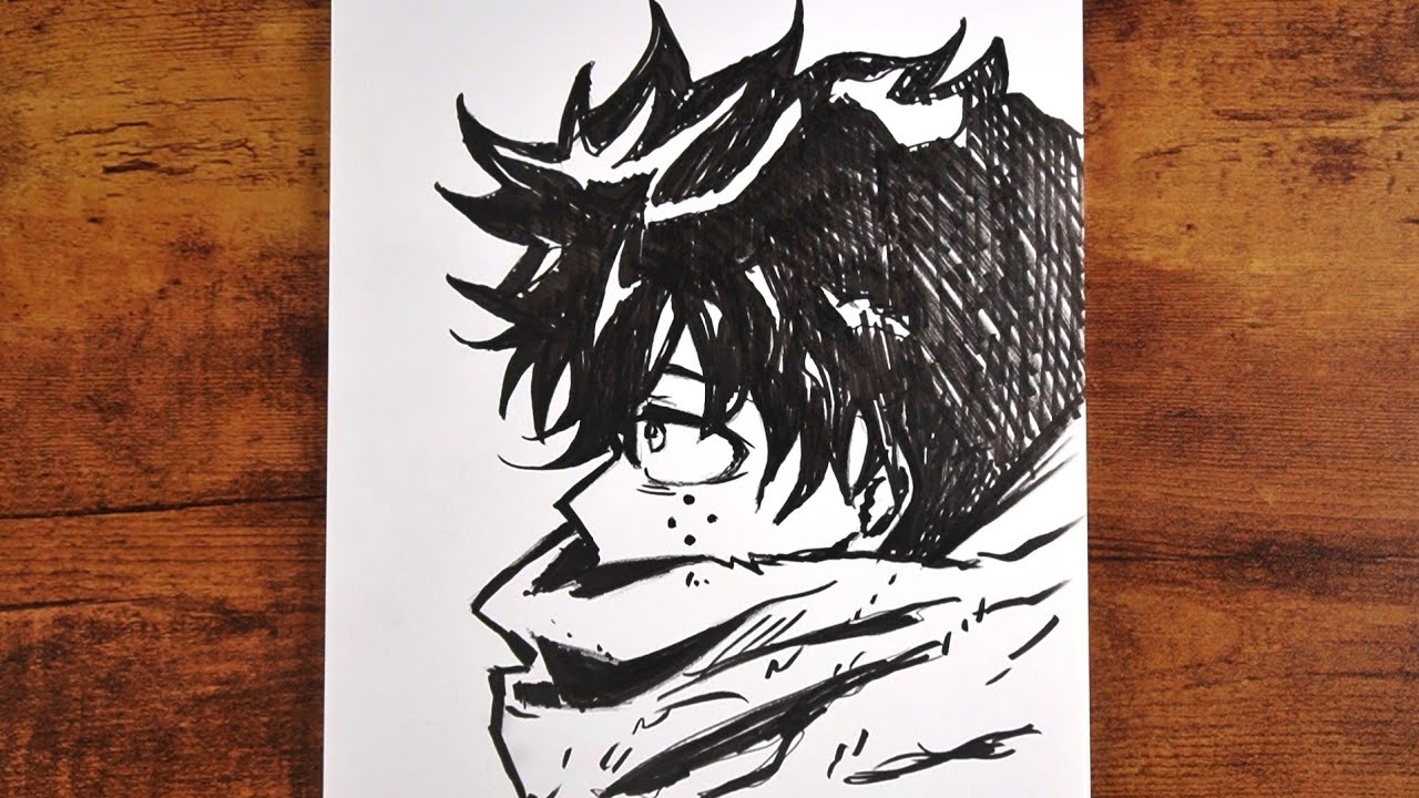 Anime Face Drawing Tutorial with Marker | Simple Hair Shading Step by Step