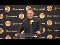 Sturm speaks with the media following 4-0 W vs NJD