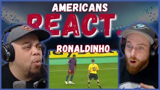 AMERICANS REACT TO SOME UNSTOPPABLE RONALDINHO HIGHLIGHTS || REAL FANS SPORTS