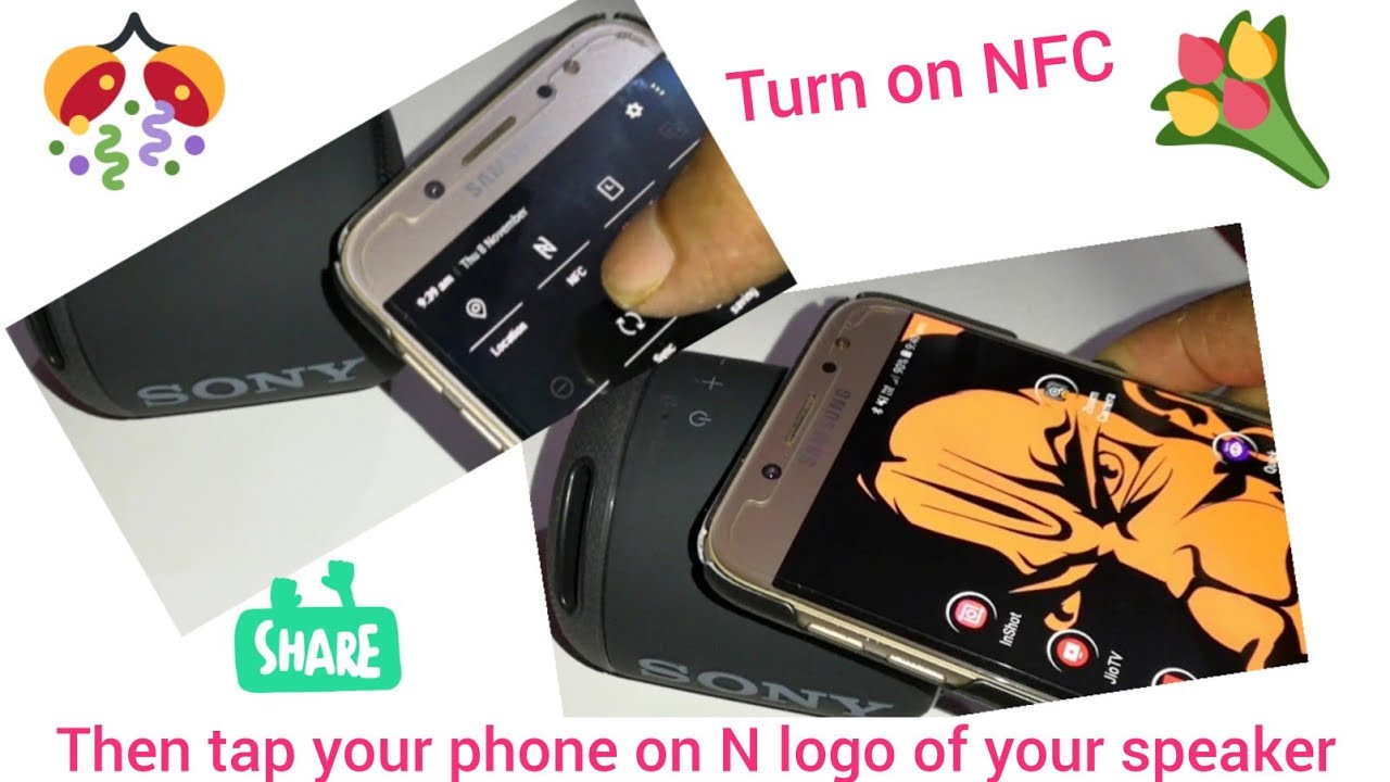 NFC connect (Bluetooth speaker with Smartphone) SONY srs xb 10 - YouTube