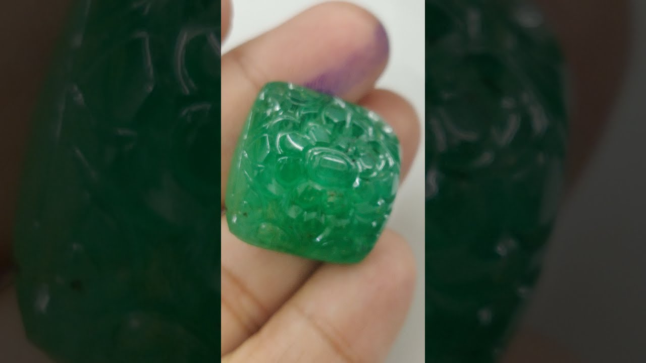 Zambian Emerald Carving 66 CT - YouTube
