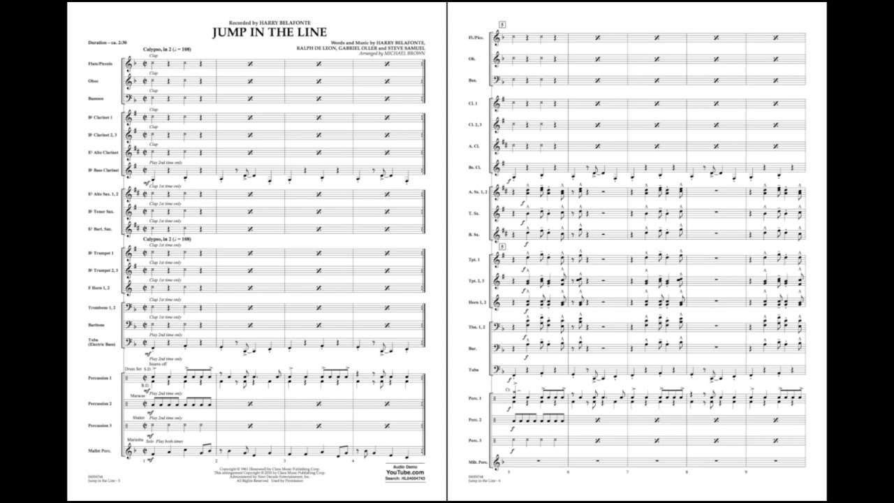 Jump in the Line arranged by Michael Brown - YouTube