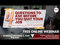 🚀 FREE Webinar: 4 Questions to Ask Before You Quit Your Job for Full-Time Business