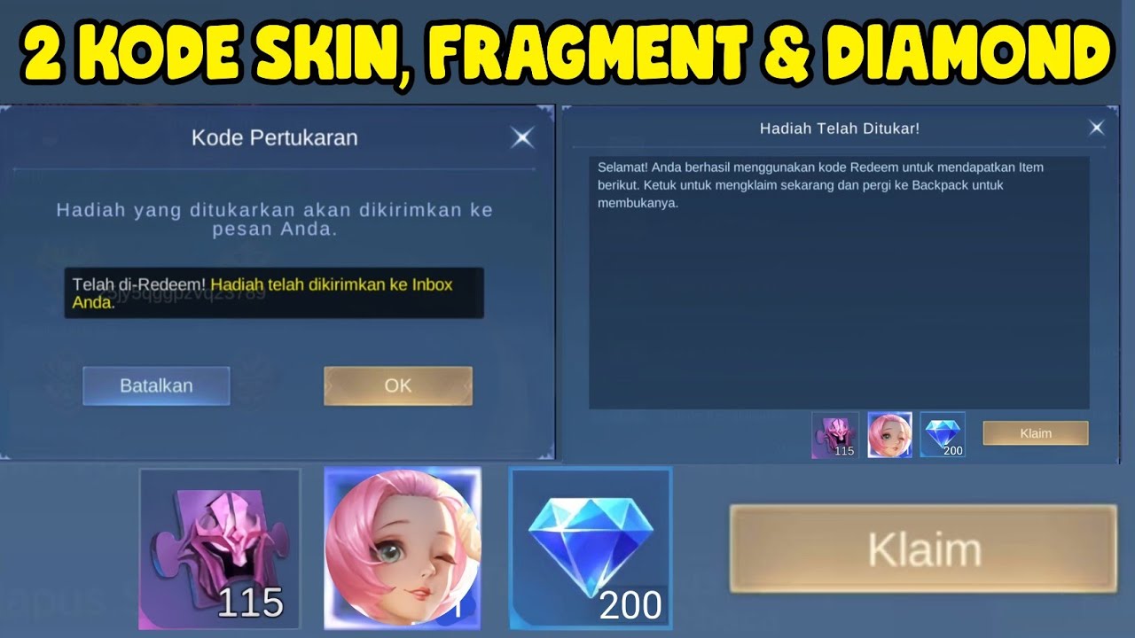 TANPA BATAS! 2 KODE REDEEM MOBILE LEGENDS TERBARU KODE REDEEM ML HARI ...