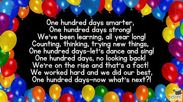 One Hundred Days Smarter Song for 100 Days Of School Vocal Music Education Singing Songs Celebration