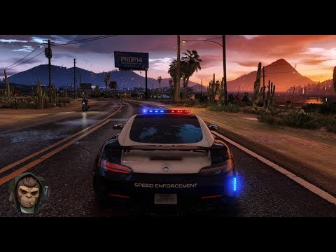 ► GTA 6 Graphics - Police Mercedes AMG GT R 2018 ✪ M.V.G.A. - Gameplay! Realistic Graphics MOD 60FPS