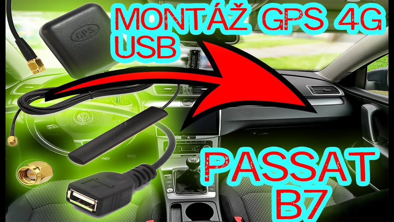 Montáž a zabudování GPS ,4G antény + USB, Installation of GPS, 4G antenna +  USB, Into Passat B7 - YouTube