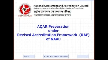 AQAR Preparation ( Part 2) under RAF of NAAC