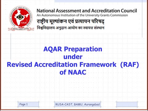 AQAR Preparation ( Part 2) under RAF of NAAC