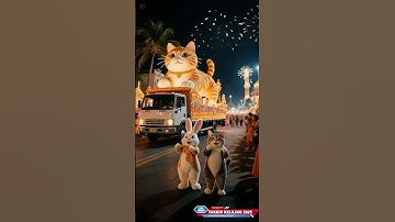 Kelinci dan kucing ceria menyambut takbir keliling idul fitri 2026  #takbiran #idulfitri #disney