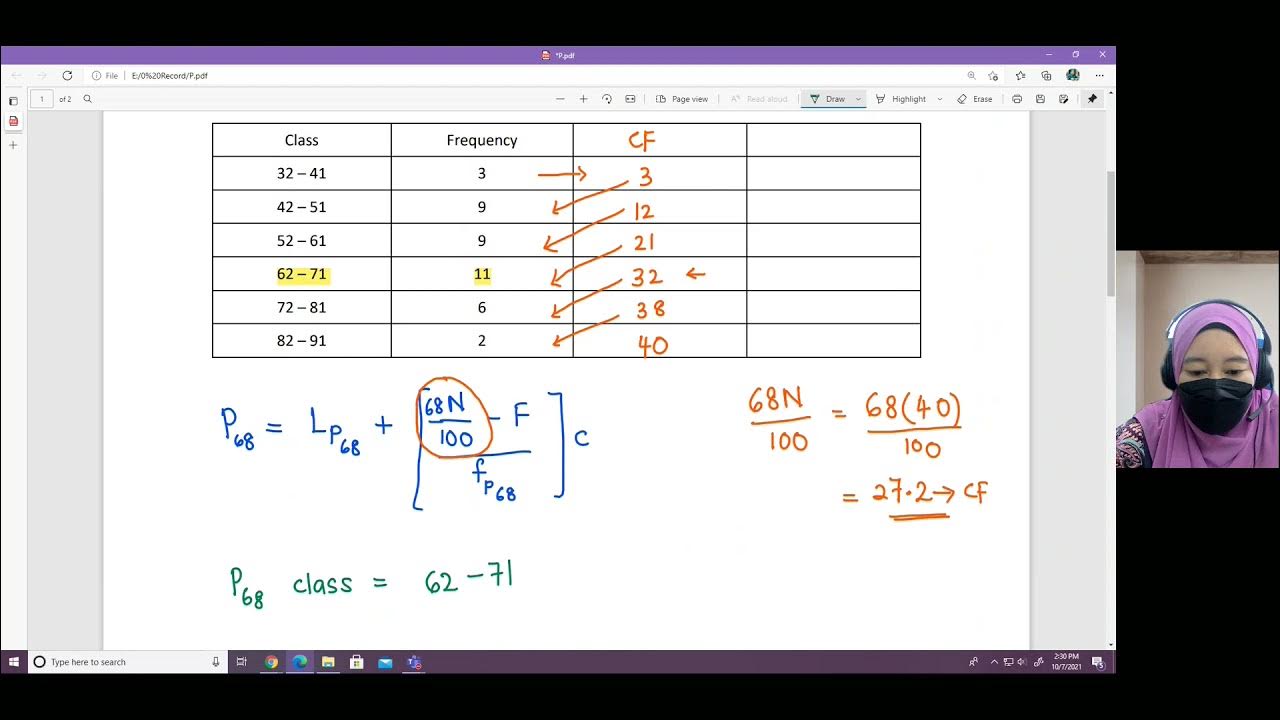 How to calculate the percentile of grouped data by using formula YouTube