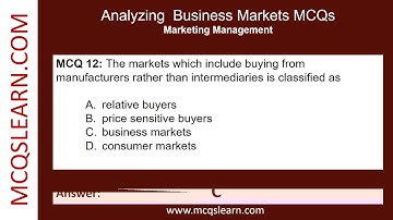 Analyzing Business Markets MCQs Questions Answers PDF | Class 12–9 Business Markets Notes | Ch 1 MCQ
