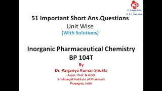 51 Important Questions of Inorganic Pharmaceutical Chemistry | With Answers | BP 104T screenshot 4