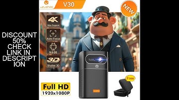 Vevshao V30 3D 4K Mini Projector Cinema Smart Android WiFi Portable 1080P Home Theater Video LED DLP