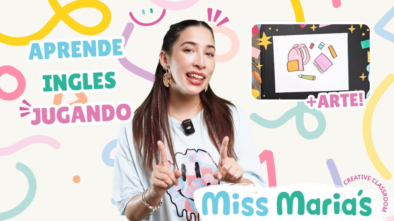 ¡Regreso a clases! 🎒 Útiles escolares en inglés + Juego divertido y actividad de arte | Miss María