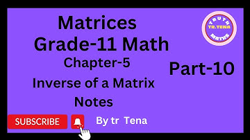 Grade11 maths chapter5, matrices, Inverse of a matrix, Notes, tena
