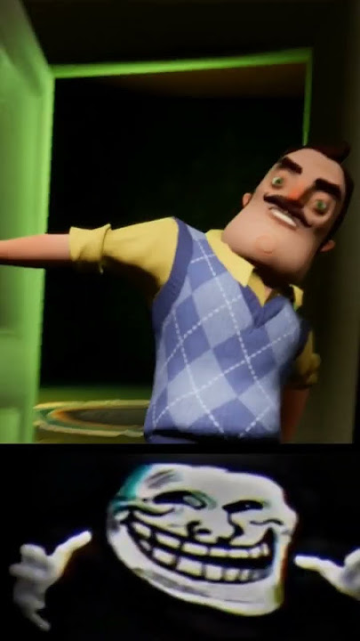 NEIGHBOR CHASE (Troll Face Meme) #shorts