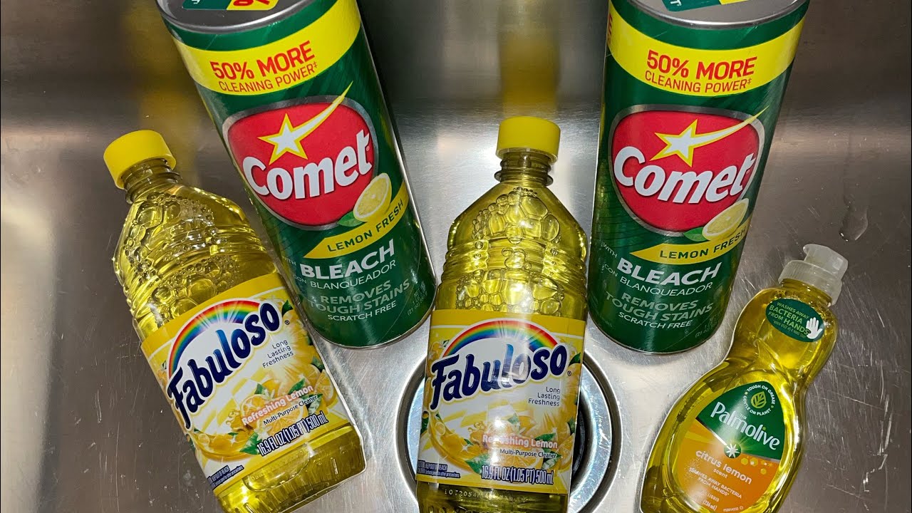 Creamy Lemon Fresh Paste 🍋 Fabuloso, Comet 💫 Palmolive Dish Soap 🧼