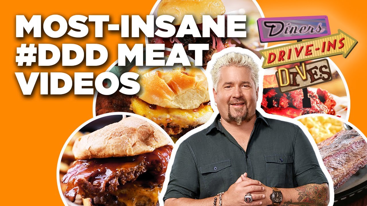 Most-Insane #DDD Meat Videos with Guy Fieri (Part 1) | Diners, Drive ...