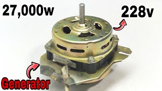 I turn powerful generator copper coil into 228v 27,000w free energy generator use capacitor