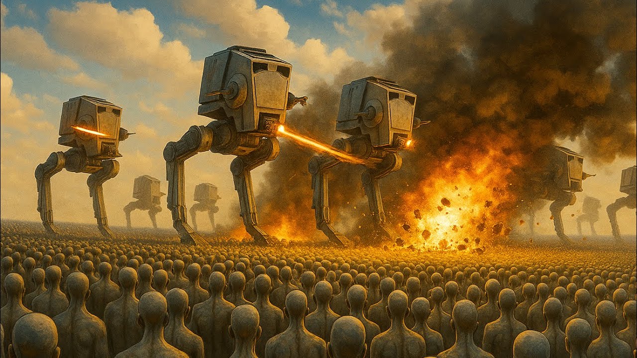 10 Star Wars AT-ST Walkers Vs. 100,000 Zombies - Ultimate Epic Battle