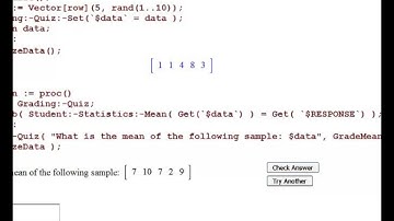Descriptive Statistics in Maple: Creating Quizzes