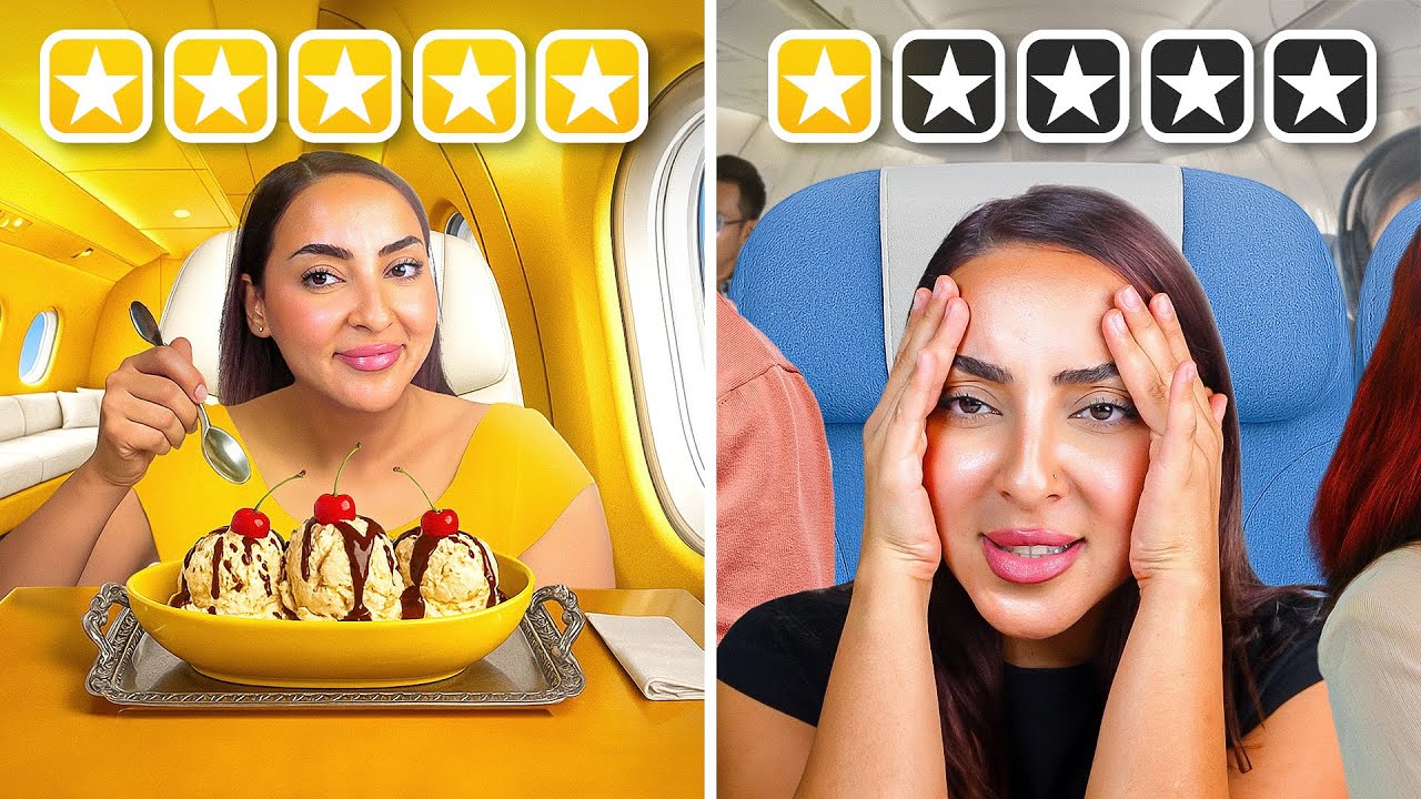 أسوأ طيارة! أغلى وأرخص تذكرة طيران ✈️ بسمة داش