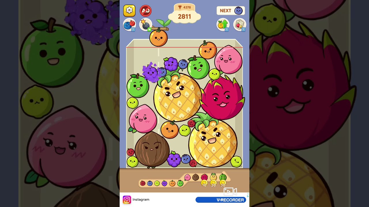 A Relaxing Game of Fruit Merge 4; Watermelon goes Boom #nocommentarygameplay #fruitmerge #gameasmr