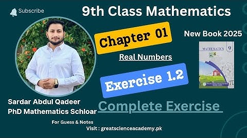 Complete Exercise 1.2 - 9th Class Math | PCTB New Book 2025