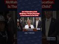 Democrats held a press conference outside the Dept of Education — so Sec McMahon joined them: