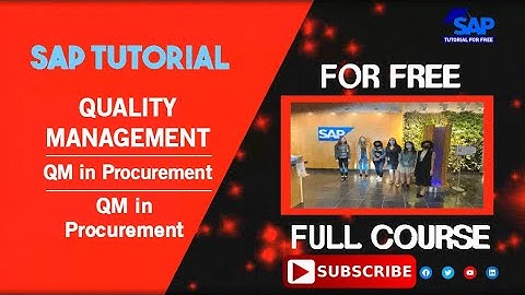 SAP Quality Management | QM in Procurement | SAP QM | SAP Tutorial For Free | SAP ERP Training