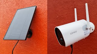 Conico Outdoor Wireless Security Camera With Solar Panel : Tested ✔
