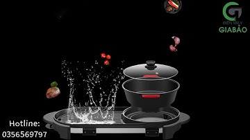 Bếp lẩu nướng điện đa năng 2 trong 1, dáng dài.