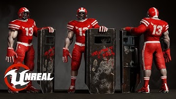 Animated Low poly Game Ready ZOMBIE BOSS 2 football player / 3D