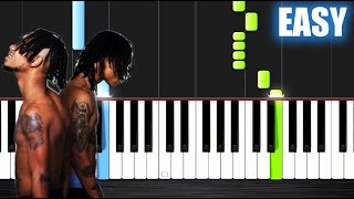 Video thumbnail of "Rae Sremmurd - Black Beatles ft. Gucci Mane - EASY Piano Tutorial by Peter PlutaX"