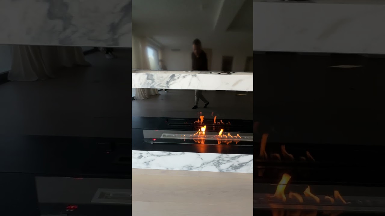 Installation de Cheminée éthanol de luxe - Bruleur iBurner télécommandé