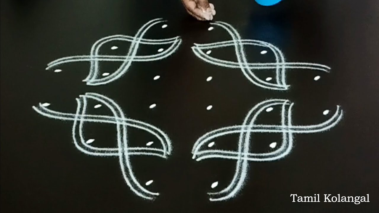 2 simple kambi kolam|kambi kolam|kolangal|tamil kolangal|sikku kolam|melikala muggulu with 6 dots