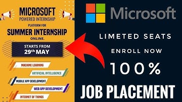 Microsoft Online Summer Internship | Microsoft Certificate | 100% Placement 2020