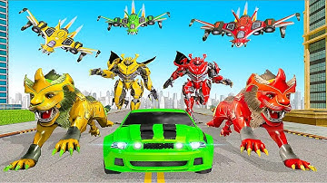 Lion Robot Car Transforming Game: 3D Air Jet Robot part2 - Android iOS Gameplay