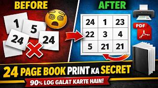 24 Page Booklet Printing Ka Sahi Tarika | Page Setting + PDF (Hindi)