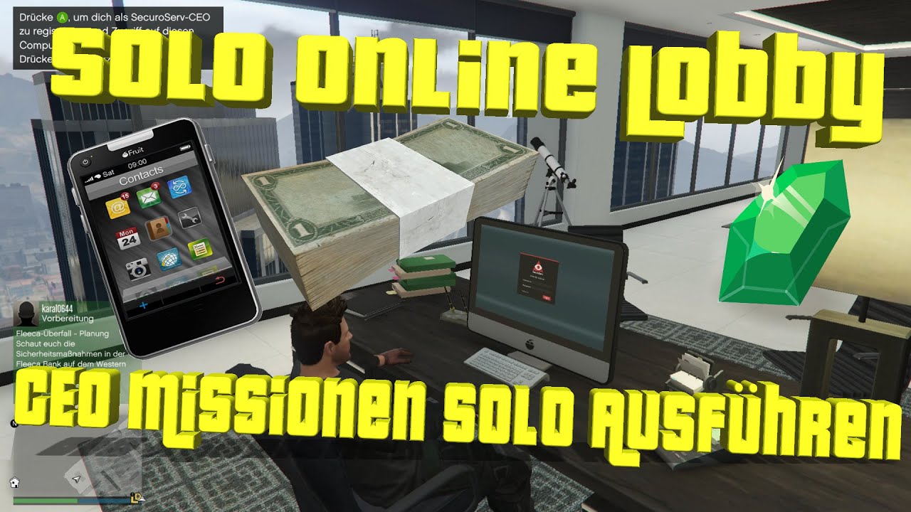 GTA 5 Online Solo Online Lobby Solo CEO Missionen Glitch