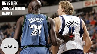 Kevin Garnett vs Dirk Nowitzki Duel Highlights: 2002 First Round Game 1 (49Pts, 36Rebs Combined!!)